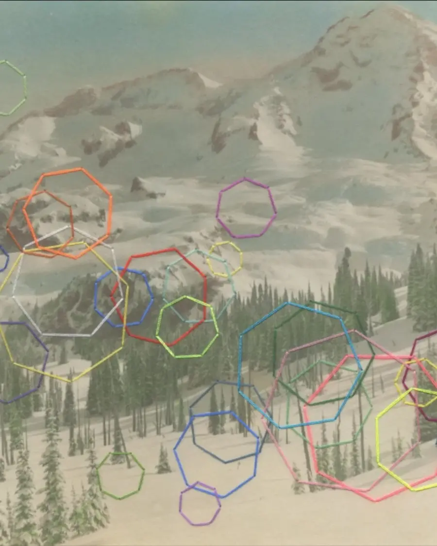 Julie Cockburn Flurry, 2023 (Hand embroidery on Giclée print, 34 x 20 cm, Edition of 25)