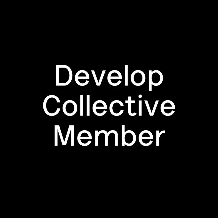 white text 'Develop Collective Member' on black background