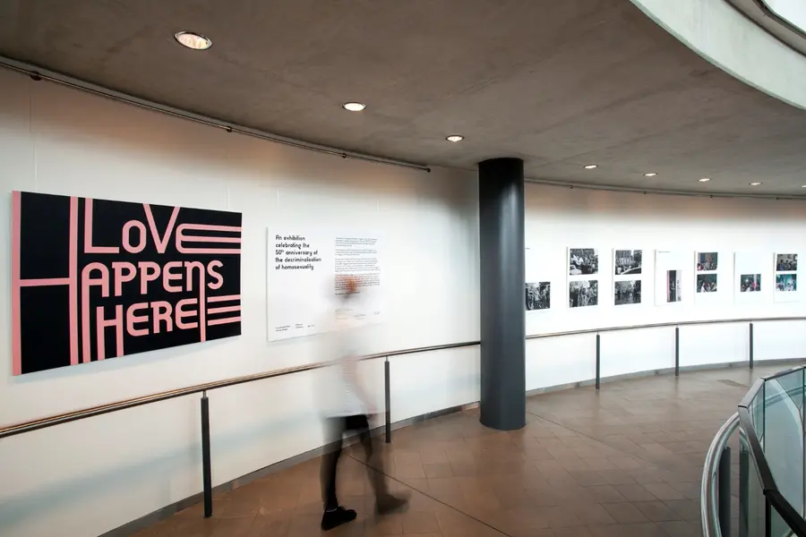 Installation of Love Happens Here shown at City Hall, London, 2017
