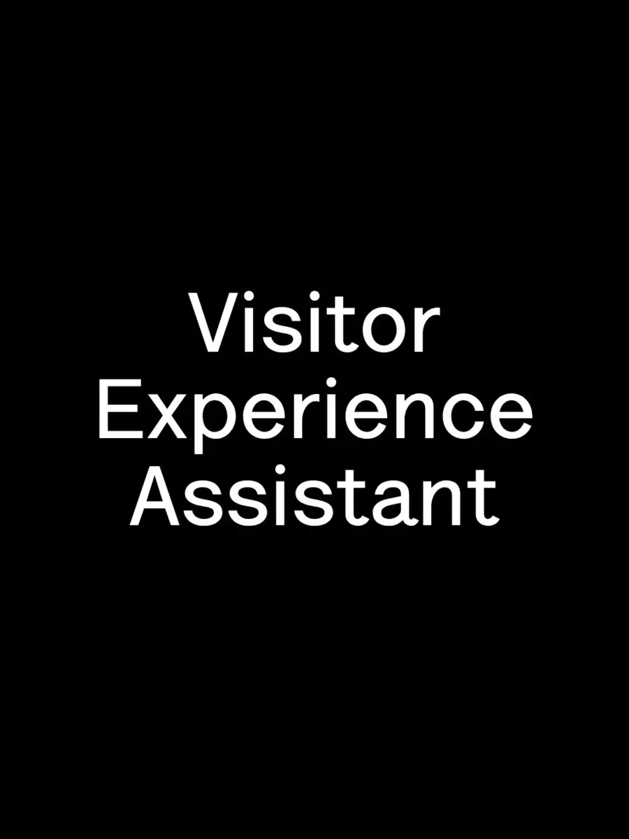 White text on black background "Visitor Experience Assistant"