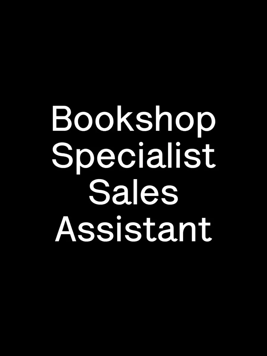 White text on black background "Bookshop Specialist Sales Assistant"