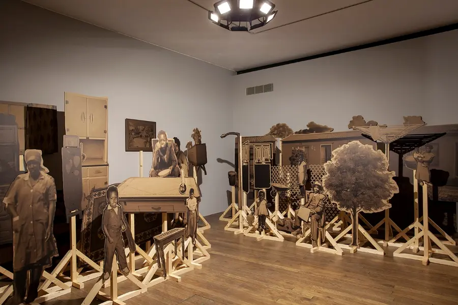 Installation of Lebohang Kganye's artwork for Deutsche Börse Photography Foundation Prize 2024