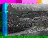 A glitched image of a landscape, by William J Brooks