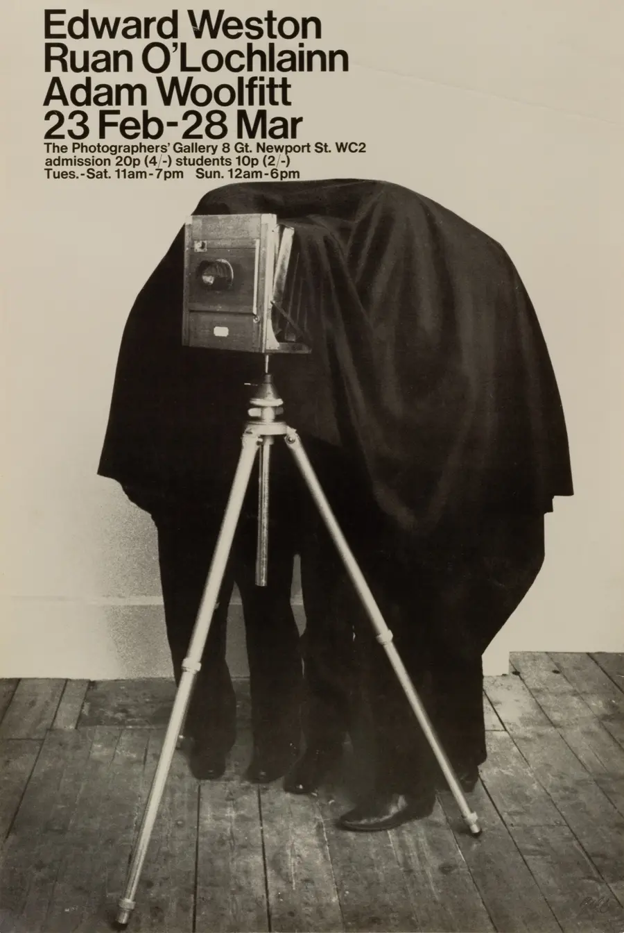 Ruan O'Lochlainn; Adam Woolfitt; Edward Weston. Poster courtesy The Photographers' Gallery Archive, 1971