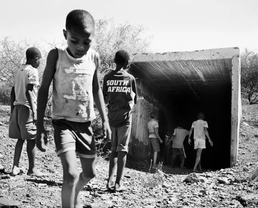 Boys at the shaft, Pomfret Asbestos Mine, 2013