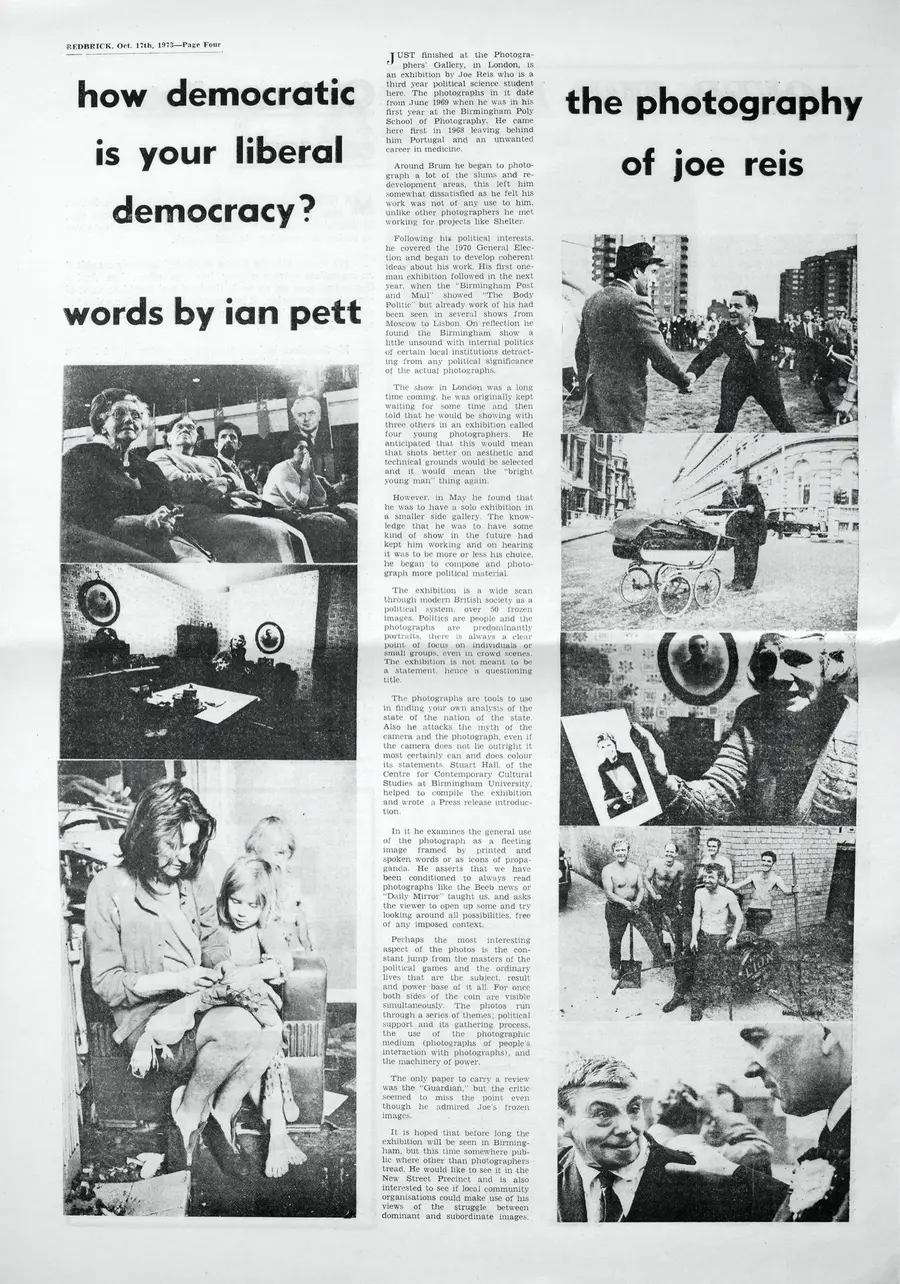 Review of Joe Reis: How Democratic is Your Liberal Democracy? written by Ian Pett for Redbrick, Oct 1973