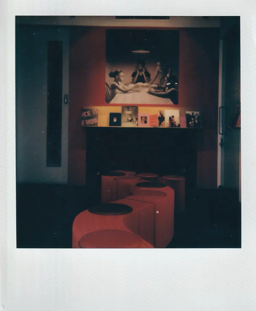 Polaroid photograph of the Meditations on Love exhibition space at The Photographers' Gallery