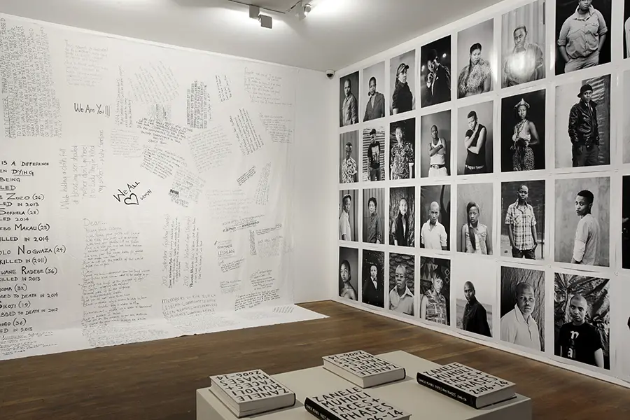 Installation View, Zanele Muholi, Deutsche Börse Photography Prize 2015, The Photographers' Gallery, 2015. Photo Credit: Kate Elliott. Courtesy of The Photographers’ Gallery Archive.