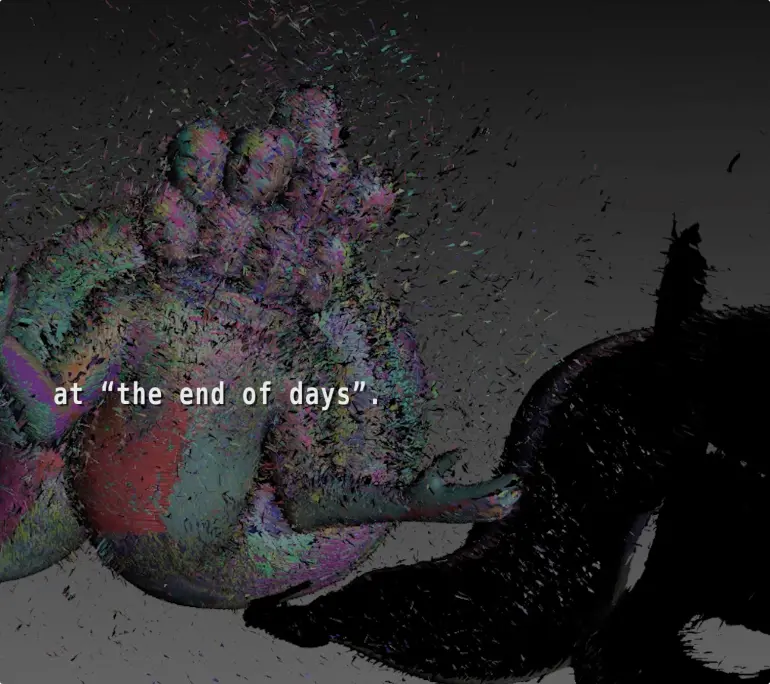 A video still from Morehshin Allahyari's She Who Sees the Unknown: Ya’jooj Ma’jooj, 2017 