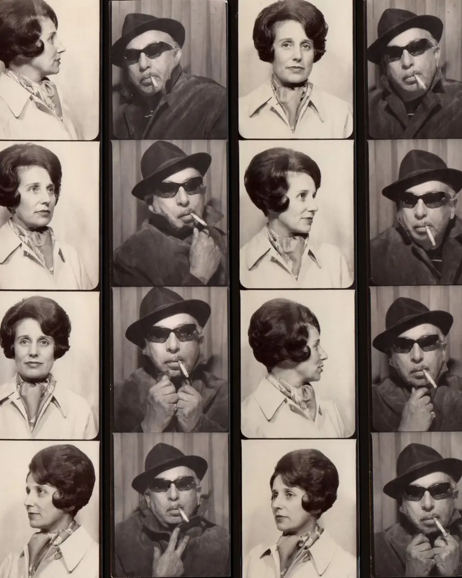 Vintage black and white photobooth photo strips