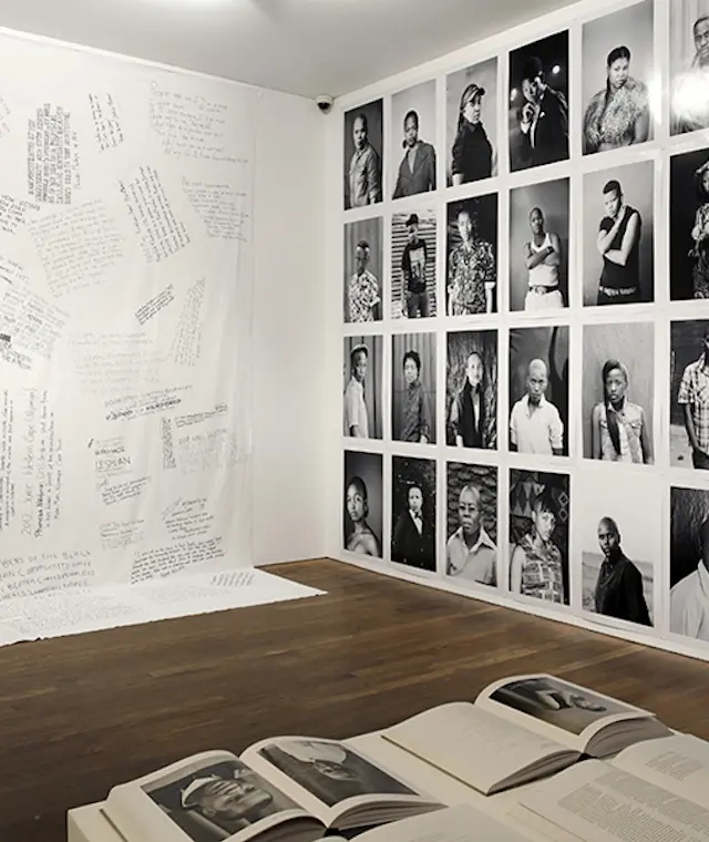 Installation view of Zanele Muholi's exhibition for the Deutsche Borse Photography Foundation Prize 2015