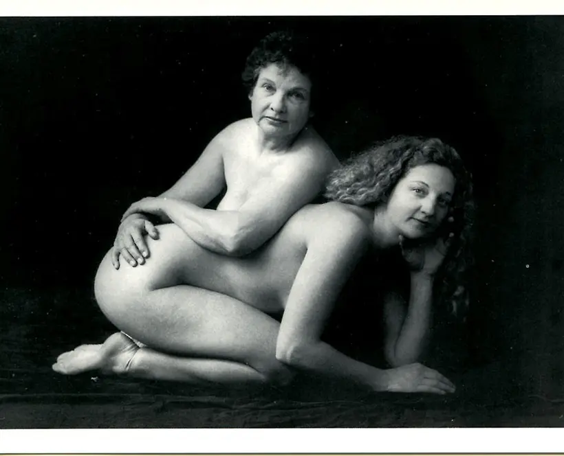 Mother and Daughter. © Diana Block,1986. Private view card front cover, The Body Politic: Re-Presentations of Sexuality, 1987 