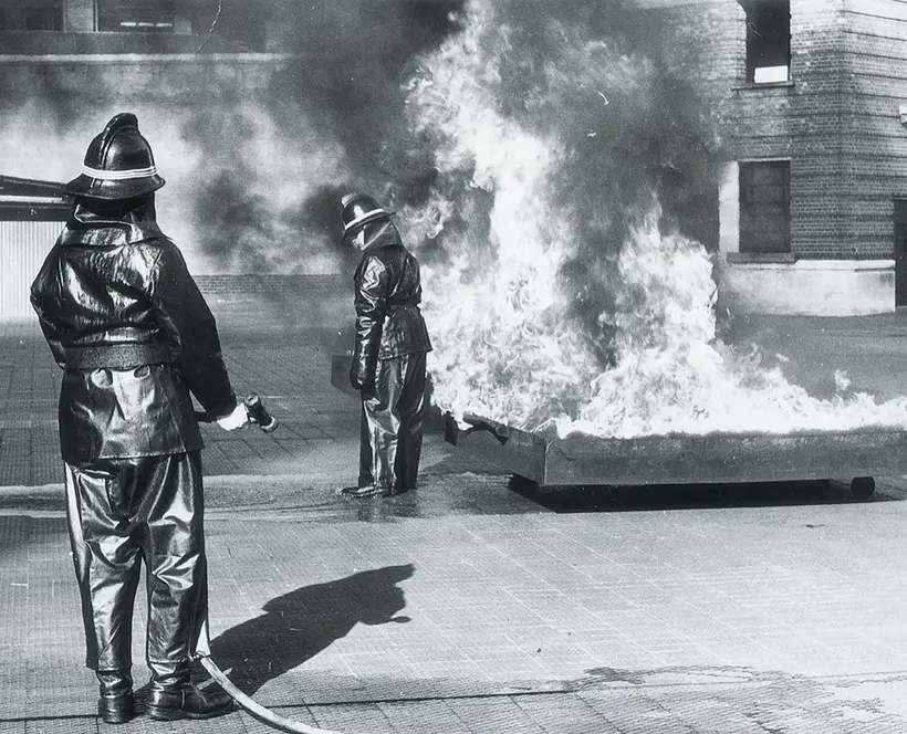 Demonstration of Tele Noflam Protective Suit at Brigade Headquarters: September 1965