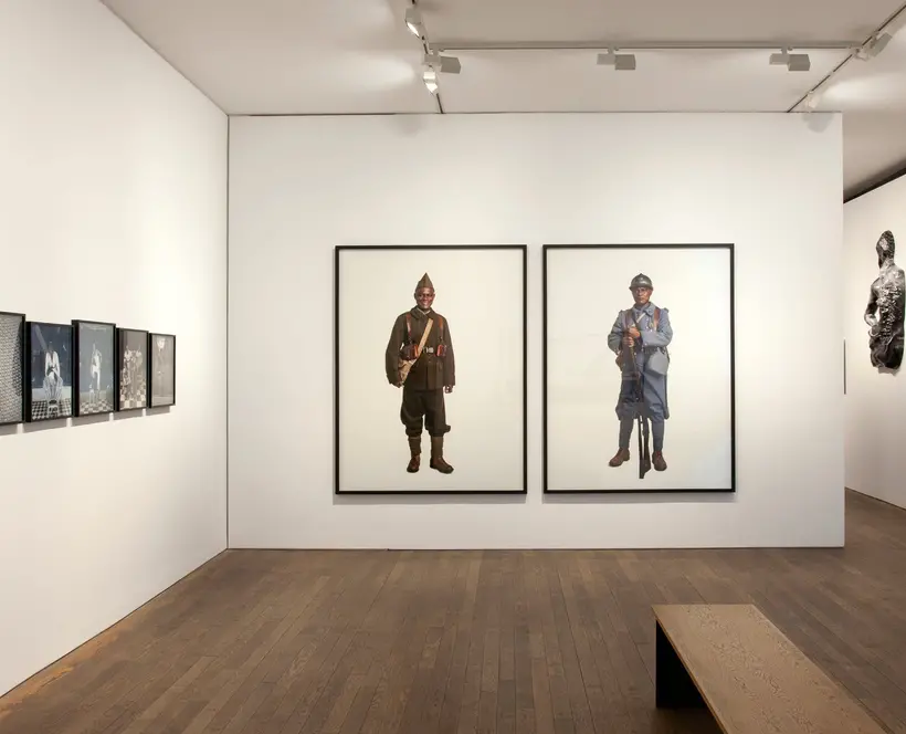 Installation view of Samuel Fosso’s work for the Deutsche Börse Photography Foundation Prize 2023 at The Photographers’ Gallery